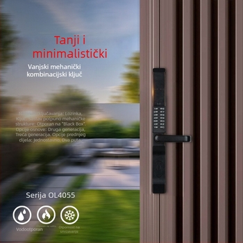 Vila dvorišna vrata – dvostruki mehanički zaključak s kodom, OL4055, cinkova legura, mehanički tip, šipka 80×80, za sigurnosna vrata.