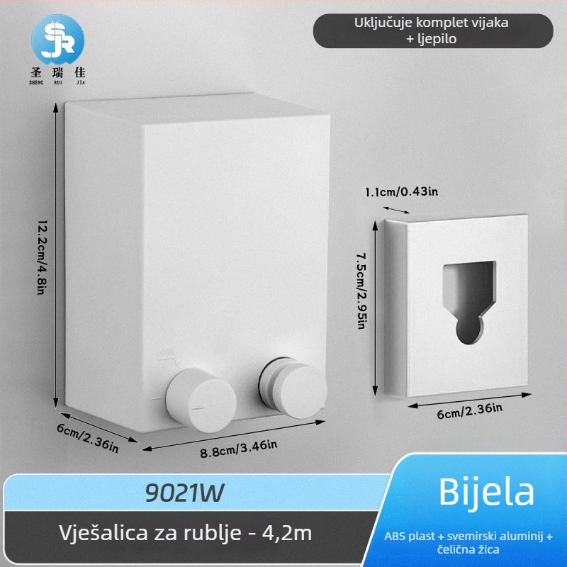 Izvlačna sušilica za rublje, bez bušenja, nevidljiva na zidu, za unutarnji balkon – ABS + aluminijska legura + čelična žica