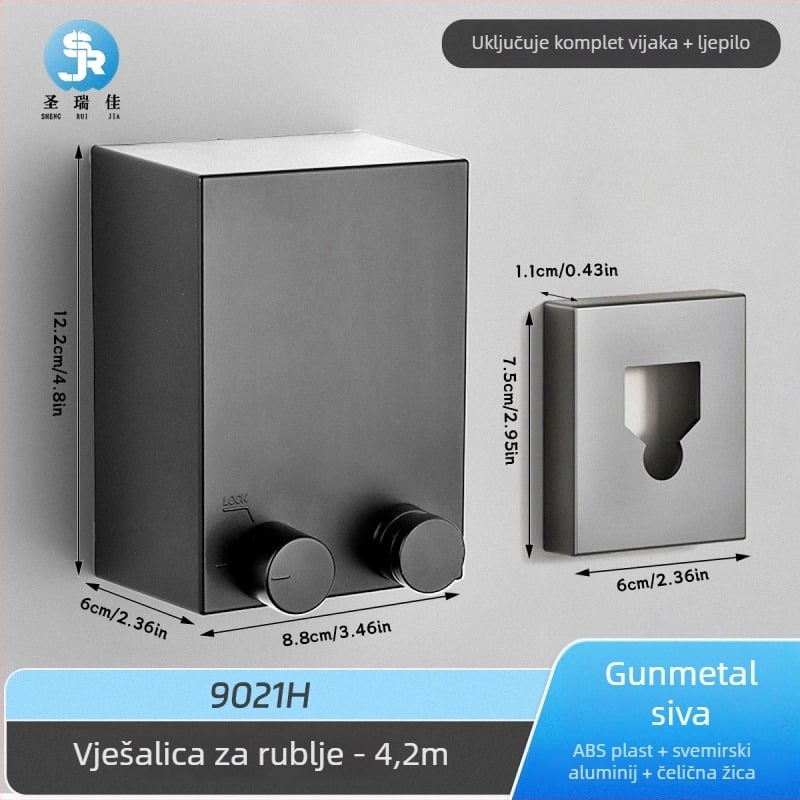 Izvlačna sušilica za rublje, bez bušenja, nevidljiva na zidu, za unutarnji balkon – ABS + aluminijska legura + čelična žica