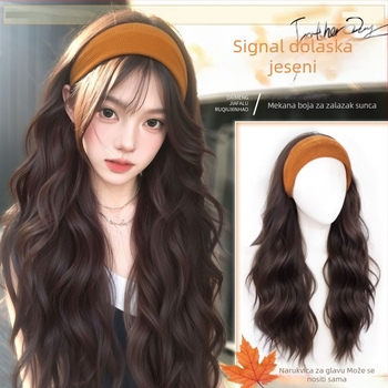 Peruka s trakom za glavu od vlakana otpornih na toplinu, prirodan izgled, mehanička obrada, promjena frizure