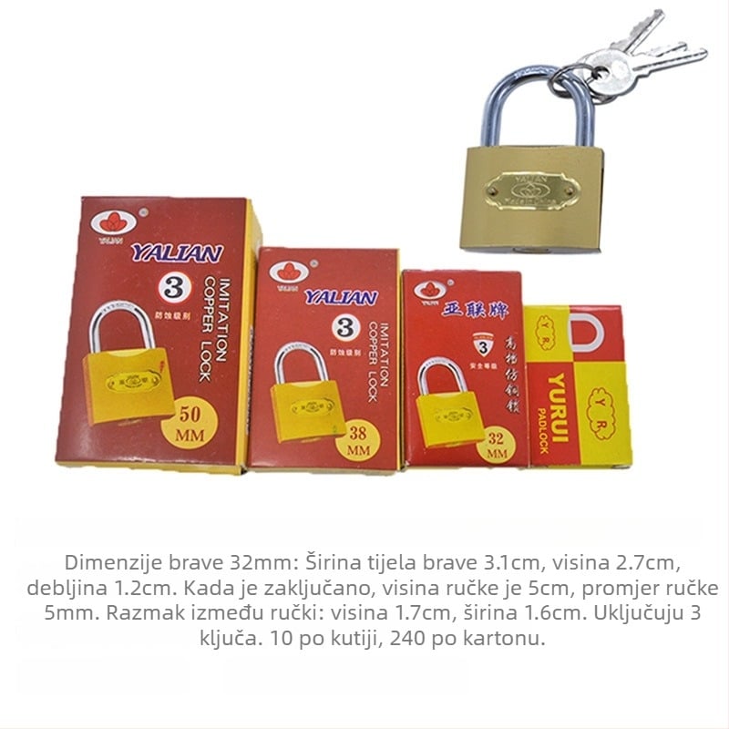 Kućni katanc UW3929, legura čelika, moderni minimalistički stil, marka MS