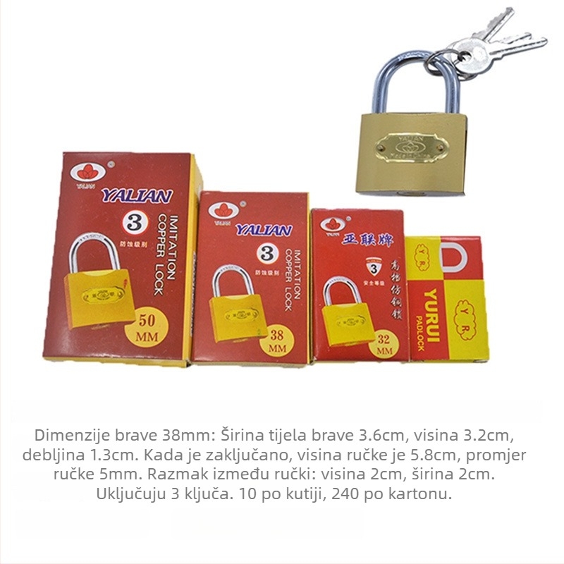 Kućni katanc UW3929, legura čelika, moderni minimalistički stil, marka MS