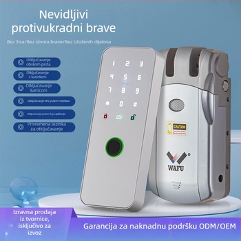 WAFU WF-019 elektronički zaključavač s bežičnim daljinskim upravljačem; tijelo od cinkovog legura; za kućnu upotrebu; pogodan za sigurnosna, protupožarna vrata, drvena, staklena i aluminijska vrata