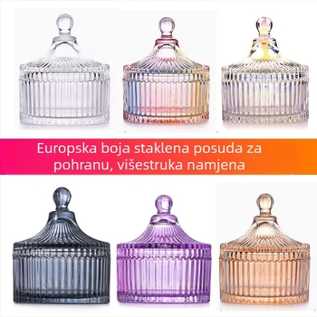 Isol staklena stolna kutija za pohranu, model 0033, zaštita od prašine, kapak s pretincima