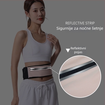 Sportska torbica za struk, vodootporna, Lycra, poliesterska podstava, za aktivnosti na otvorenom