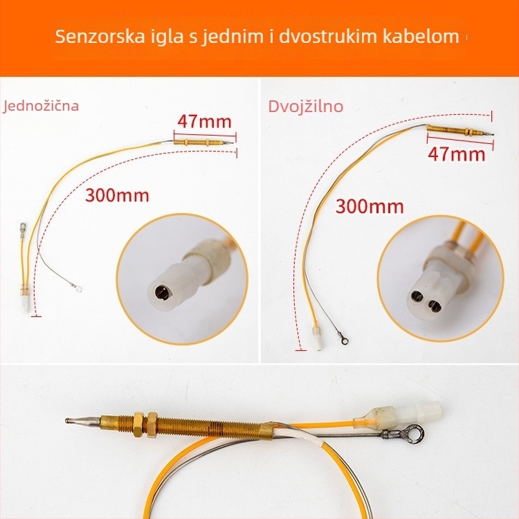 Bakrena iglasta termopar senzorska sonda – tijelo elektromagnetnog ventila, moderan jednostavan dizajn, bez certifikata