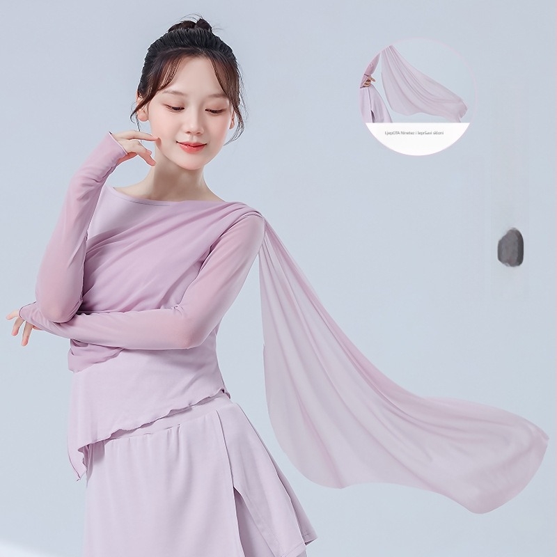 Moderno plesno top s dugim rukavima, od spandex materijala, podstava od rayon-a, pogodno za proljeće i jesen, za hip-hop, balet i narodni ples