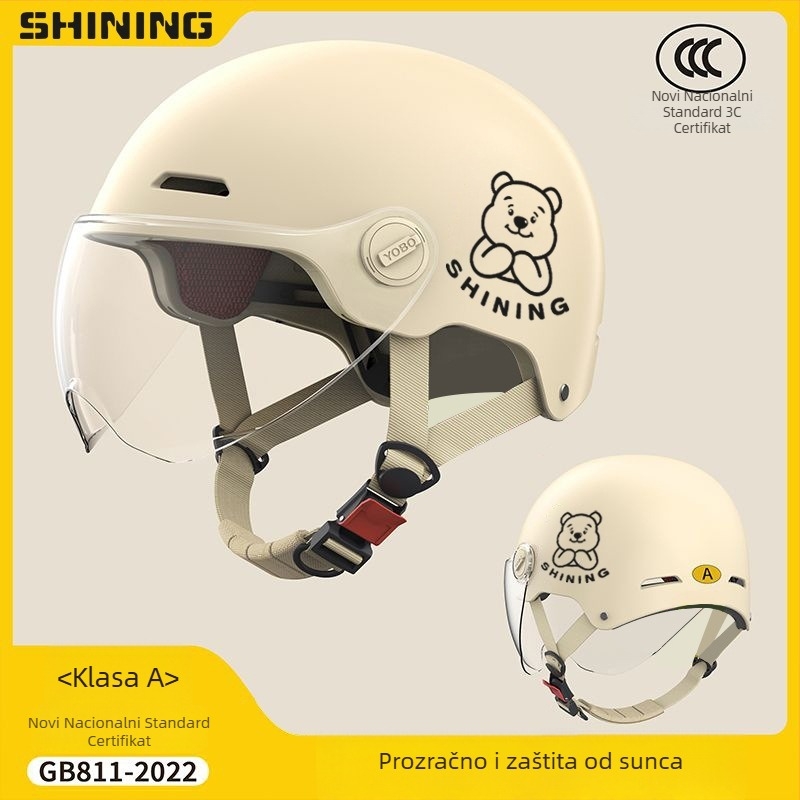 Kaciga za električni bicikl, ABS kućište, 3C certifikat, unisex polu-kaciga, zaštita od sunca kroz sve sezone