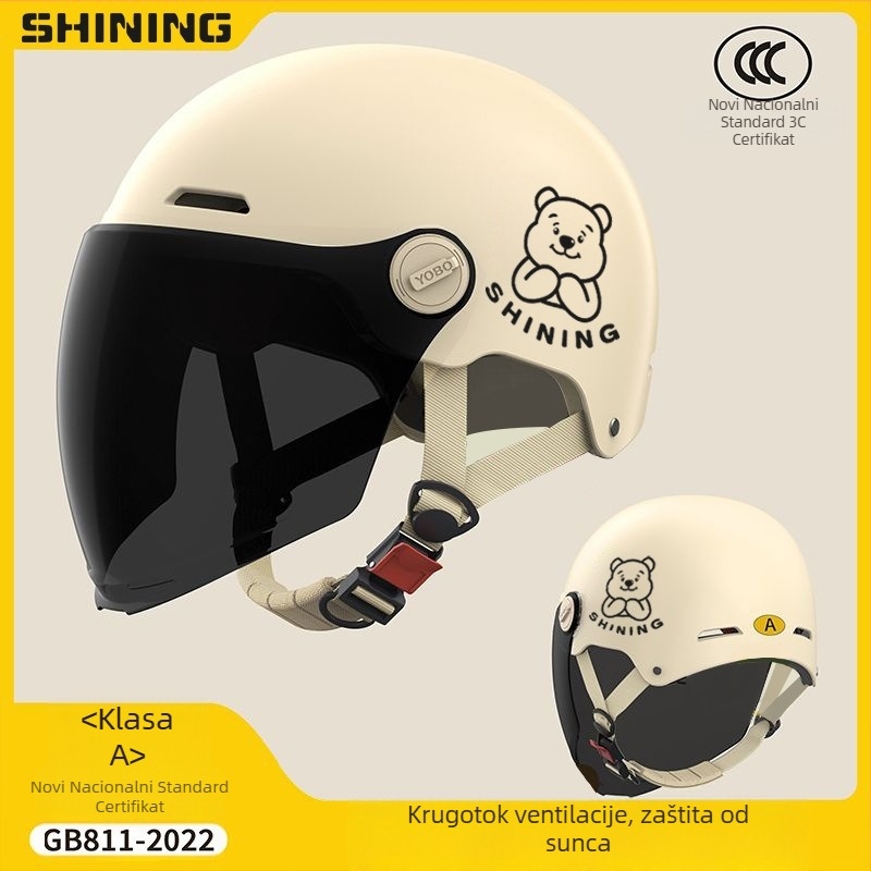 Kaciga za električni bicikl, ABS kućište, 3C certifikat, unisex polu-kaciga, zaštita od sunca kroz sve sezone