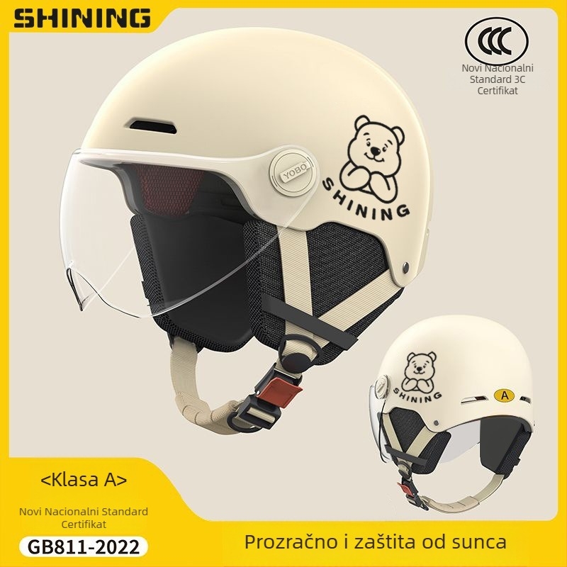 Kaciga za električni bicikl, ABS kućište, 3C certifikat, unisex polu-kaciga, zaštita od sunca kroz sve sezone