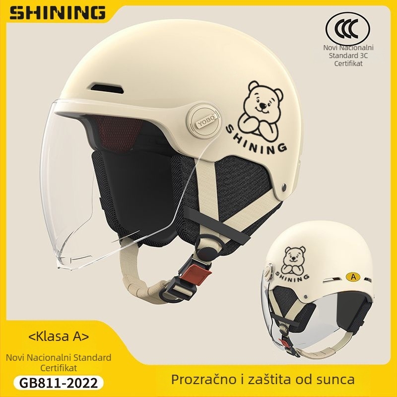 Kaciga za električni bicikl, ABS kućište, 3C certifikat, unisex polu-kaciga, zaštita od sunca kroz sve sezone