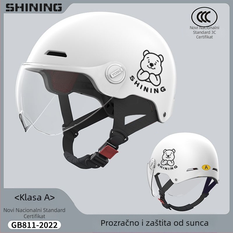 Kaciga za električni bicikl, ABS kućište, 3C certifikat, unisex polu-kaciga, zaštita od sunca kroz sve sezone