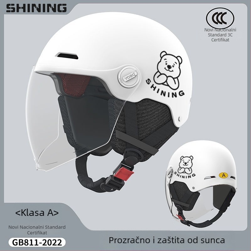 Kaciga za električni bicikl, ABS kućište, 3C certifikat, unisex polu-kaciga, zaštita od sunca kroz sve sezone