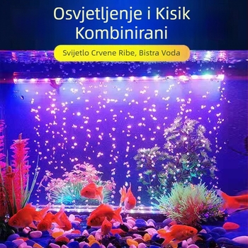 Lampa s mjehurićima za akvarij, vodootporna lampa za oksigenaciju, traka mjehurića, šareni osvjetljenje akvarija