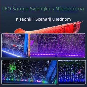 Lampa s mjehurićima za akvarij, vodootporna lampa za oksigenaciju, traka mjehurića, šareni osvjetljenje akvarija