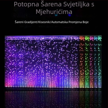 Lampa s mjehurićima za akvarij, vodootporna lampa za oksigenaciju, traka mjehurića, šareni osvjetljenje akvarija