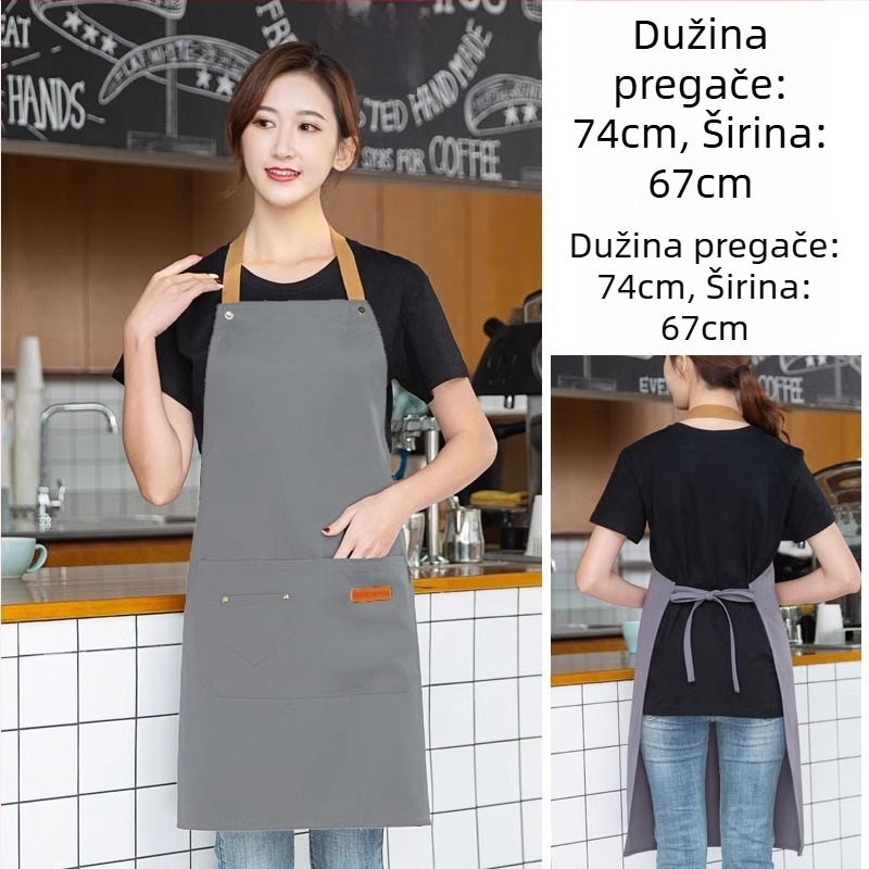 Pregača bez rukava za catering, otporna na zaprljavanje, 100% pamuk, korejski stil, za odrasle