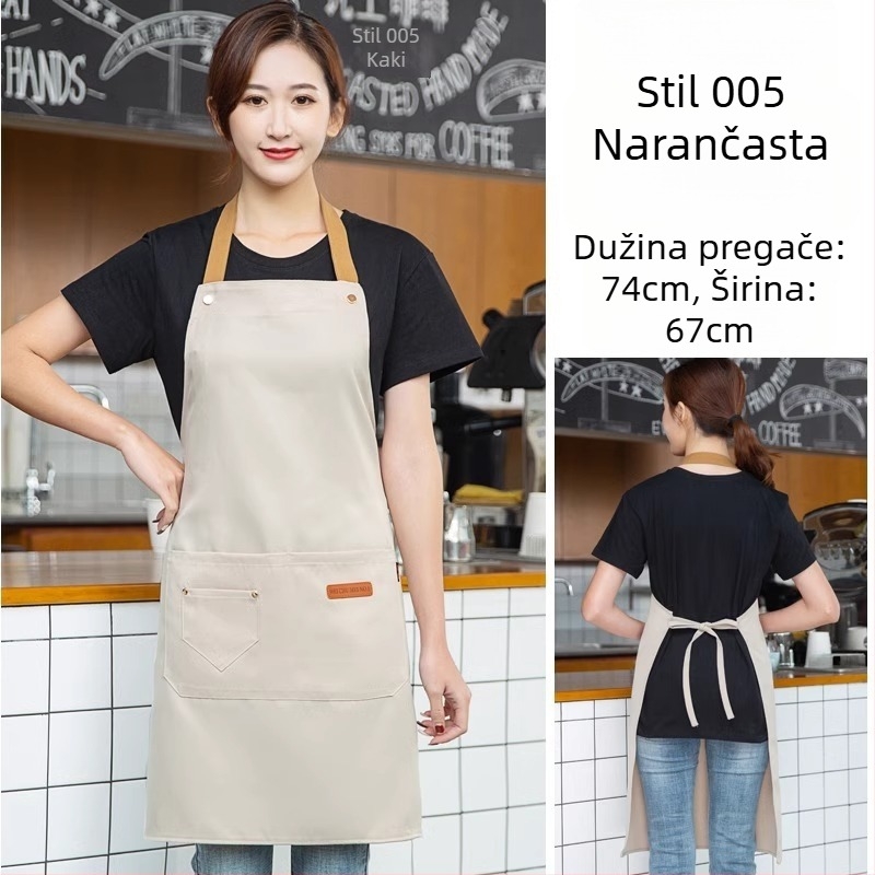 Pregača bez rukava za catering, otporna na zaprljavanje, 100% pamuk, korejski stil, za odrasle