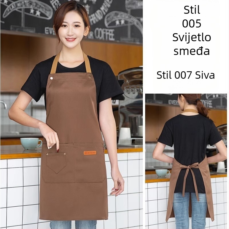 Pregača bez rukava za catering, otporna na zaprljavanje, 100% pamuk, korejski stil, za odrasle