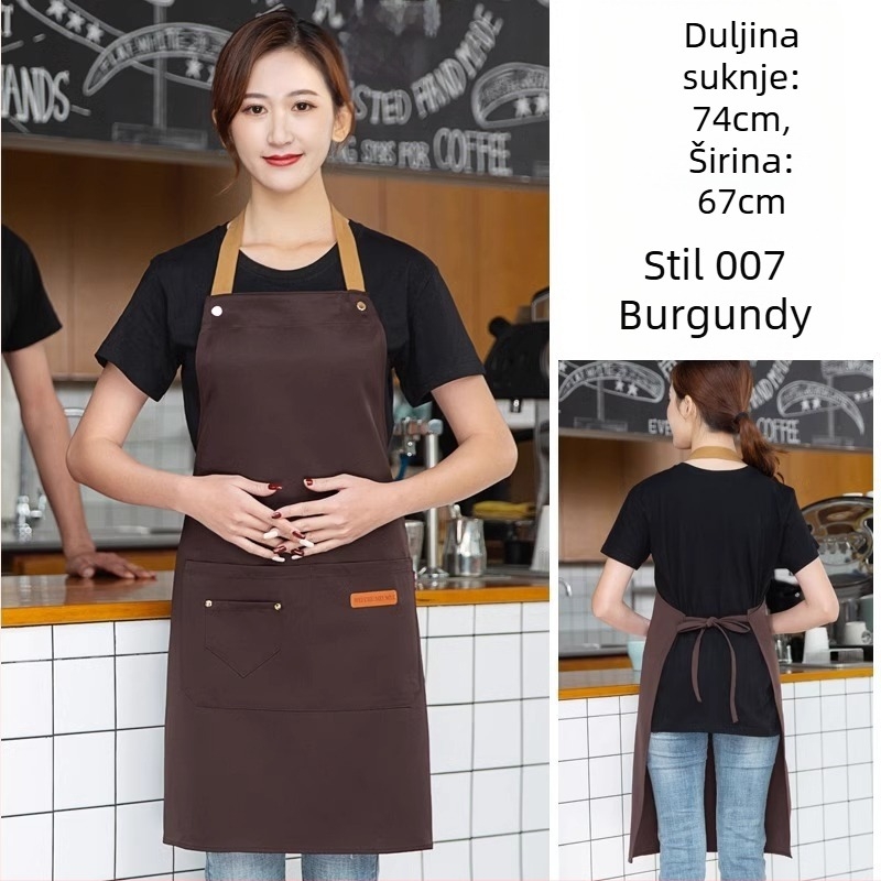 Pregača bez rukava za catering, otporna na zaprljavanje, 100% pamuk, korejski stil, za odrasle