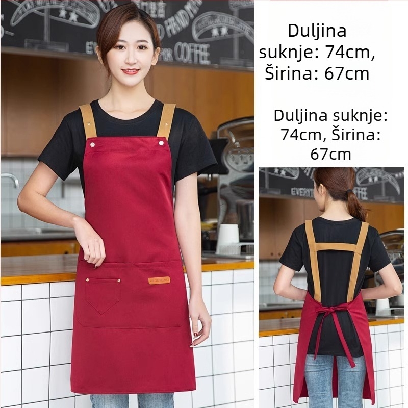 Pregača bez rukava za catering, otporna na zaprljavanje, 100% pamuk, korejski stil, za odrasle