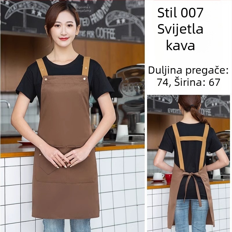 Pregača bez rukava za catering, otporna na zaprljavanje, 100% pamuk, korejski stil, za odrasle