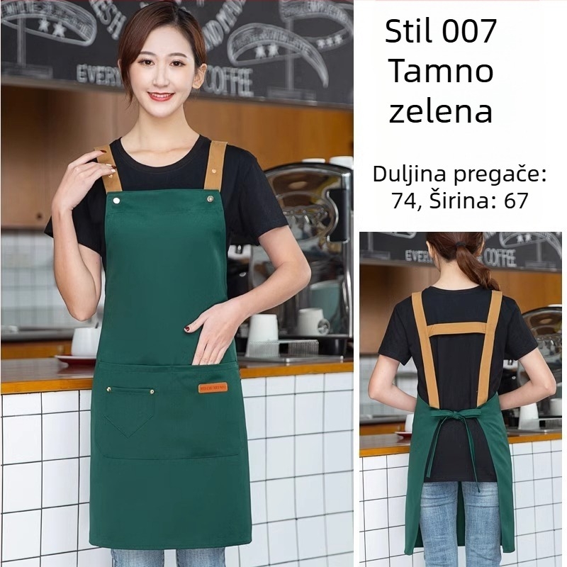 Pregača bez rukava za catering, otporna na zaprljavanje, 100% pamuk, korejski stil, za odrasle