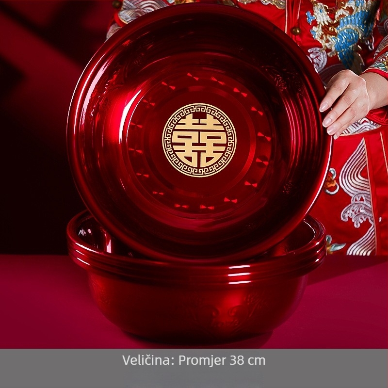 Svadbeni umivaonik set – nehrđajući čelik 201, marka Fei Xun Fei, svadbena dekoracija, otisak Happy word