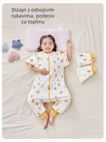 Spavaća vrećica za bebe i djecu, bez rukava, debelo punjenje od poliestera i vlakana soje, vanjska i unutarnja pamuk, antibakterijski, metalni zip, pogodna za jesen-zimu