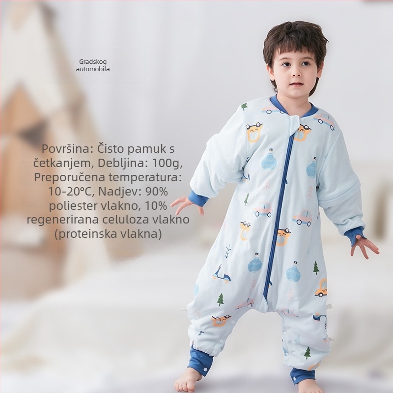Spavaća vrećica za bebe i djecu, bez rukava, debelo punjenje od poliestera i vlakana soje, vanjska i unutarnja pamuk, antibakterijski, metalni zip, pogodna za jesen-zimu
