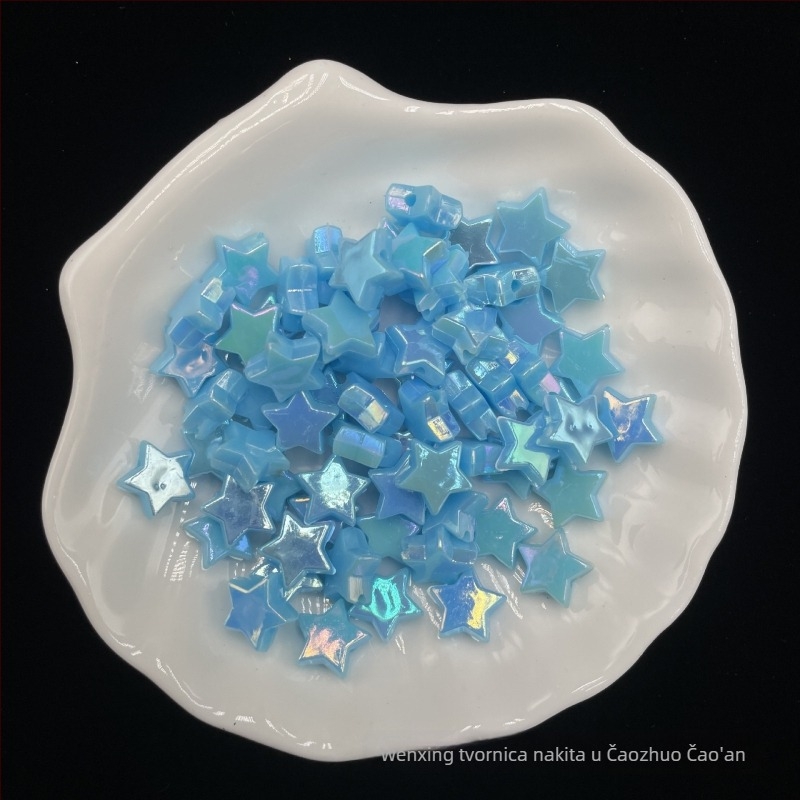 DIY narukvica s petokrakom zvijezdom, lančić za mobitel, akrilne perle, elektroplakirani završetak, velika veličina, stil online zvijezde