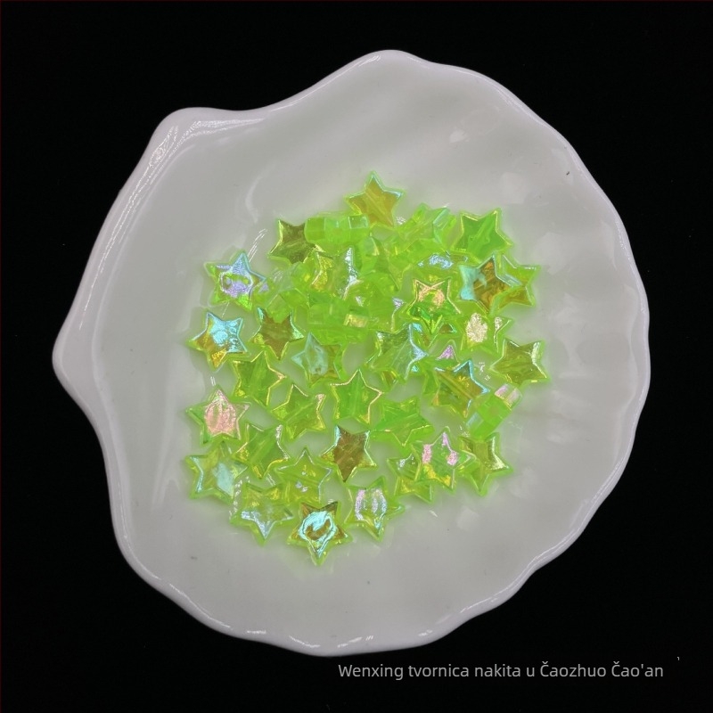 DIY narukvica s petokrakom zvijezdom, lančić za mobitel, akrilne perle, elektroplakirani završetak, velika veličina, stil online zvijezde