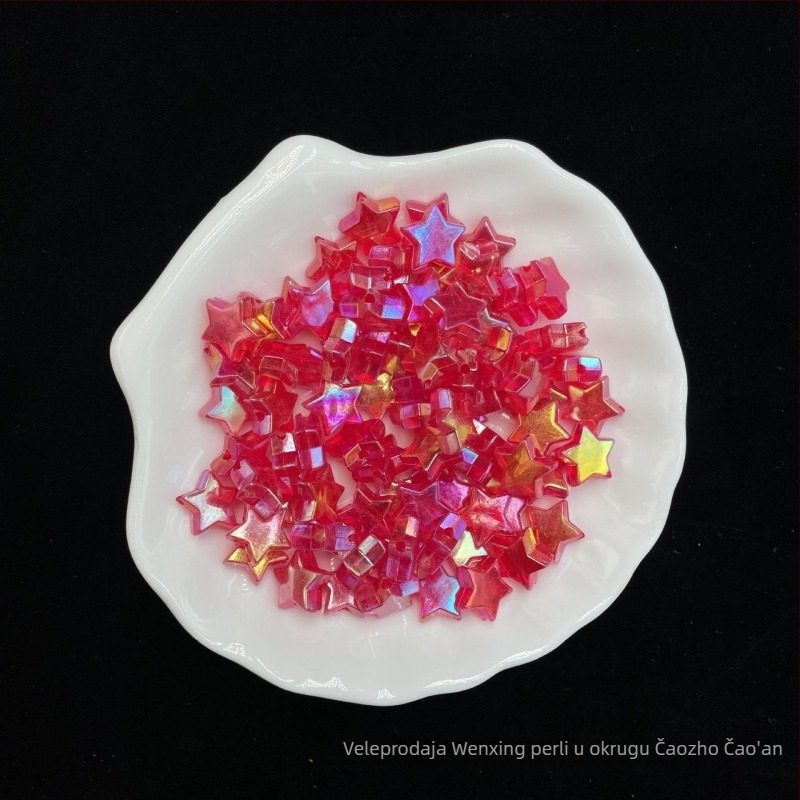 DIY narukvica s petokrakom zvijezdom, lančić za mobitel, akrilne perle, elektroplakirani završetak, velika veličina, stil online zvijezde