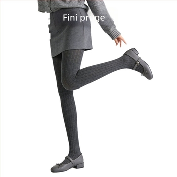 Ženske legice s fleksi unutrašnjosti, debele prugaste, visoka elastičnost, duljina 3/4, jedinstveni čarapnjak