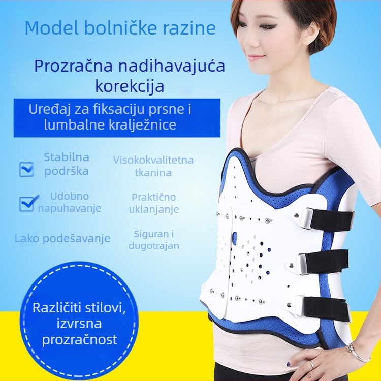 Fiksacijski korzet za prsni i lumbalni dio kralješnice - prozračni polipropilen, model XYZ, za stražnji dio kralježnice, infracrveno grijanje