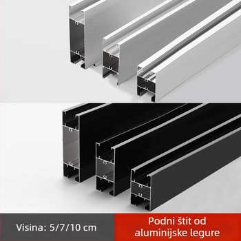Poklopci za noge pregrade za WC – aluminijska legura, brušena površina, dvo-dijelni set, moderni minimalistički stil