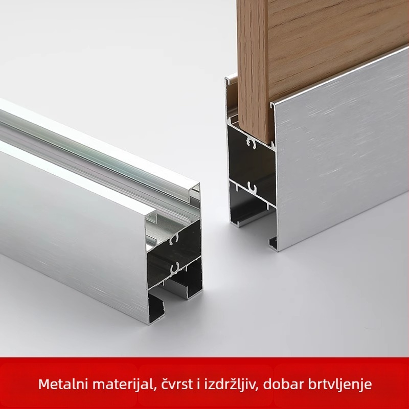 Poklopci za noge pregrade za WC – aluminijska legura, brušena površina, dvo-dijelni set, moderni minimalistički stil