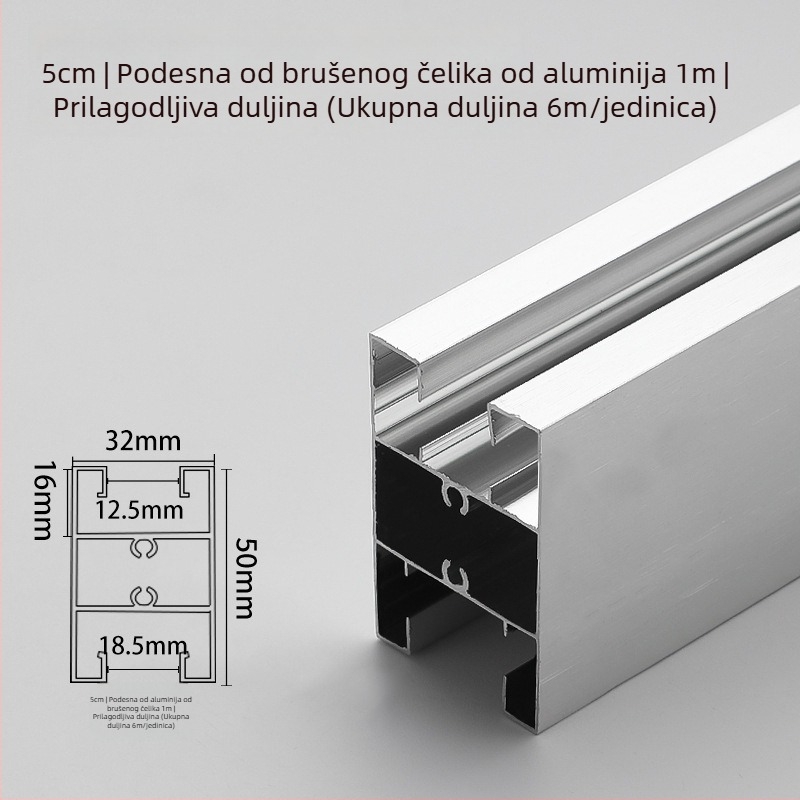 Poklopci za noge pregrade za WC – aluminijska legura, brušena površina, dvo-dijelni set, moderni minimalistički stil
