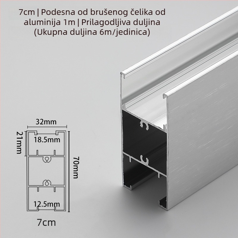 Poklopci za noge pregrade za WC – aluminijska legura, brušena površina, dvo-dijelni set, moderni minimalistički stil