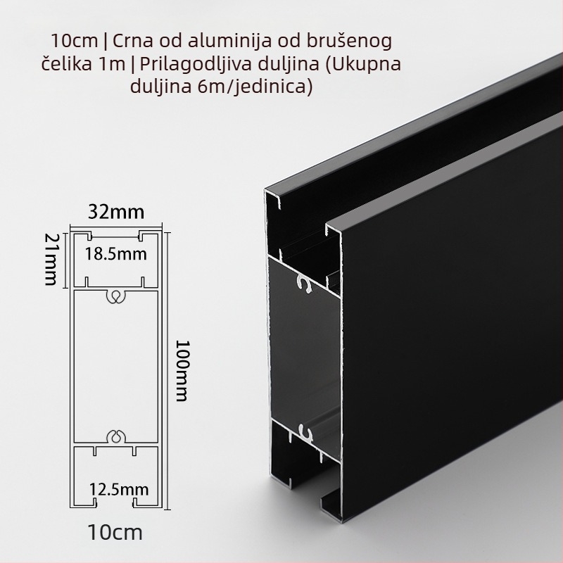 Poklopci za noge pregrade za WC – aluminijska legura, brušena površina, dvo-dijelni set, moderni minimalistički stil