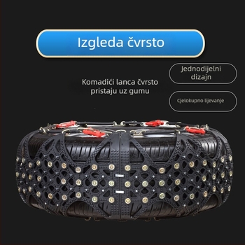 Lančice za auto gume, gumena podloga s čeličnim bodljama, proširena i ojačana konstrukcija, pogodna za limuzine, kombije i terenska vozila