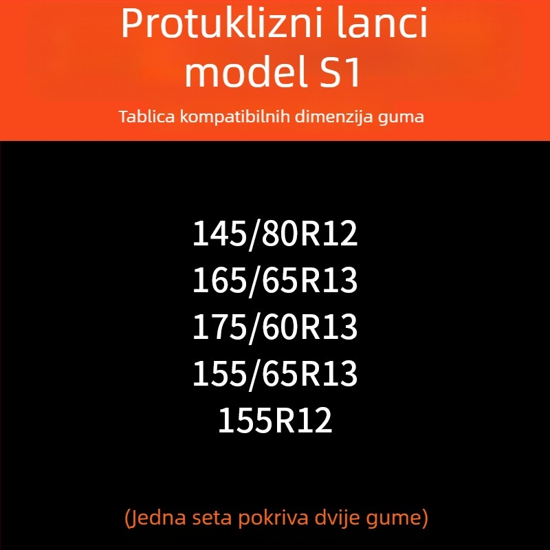 Lančice za auto gume, gumena podloga s čeličnim bodljama, proširena i ojačana konstrukcija, pogodna za limuzine, kombije i terenska vozila