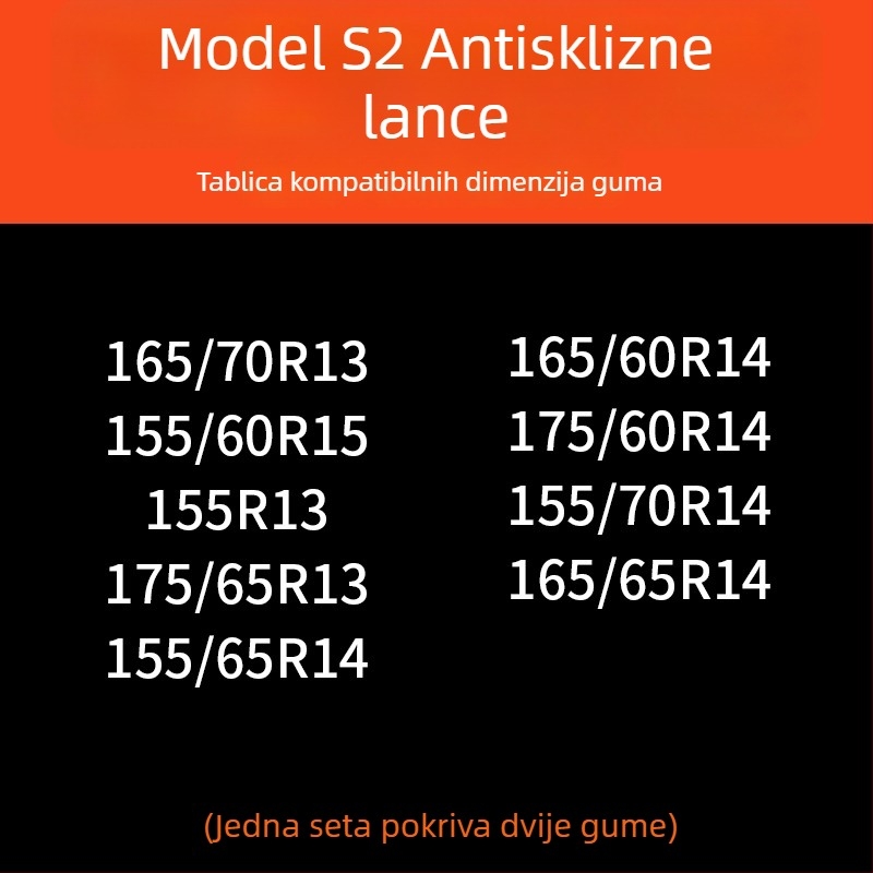 Lančice za auto gume, gumena podloga s čeličnim bodljama, proširena i ojačana konstrukcija, pogodna za limuzine, kombije i terenska vozila