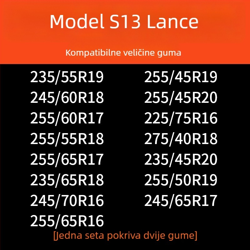 Lančice za auto gume, gumena podloga s čeličnim bodljama, proširena i ojačana konstrukcija, pogodna za limuzine, kombije i terenska vozila
