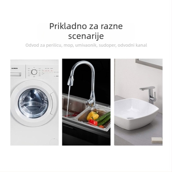 Elektroplatirani spoj za odvod 4050 – trostruki spoj za perilicu i podni odvod, dvostruki završetak, moderan dizajn