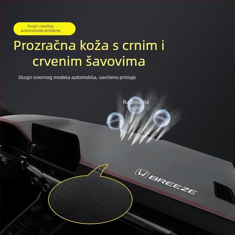 Mat za ploču instrumenata za Honda Haoying 2024 — geometrijski uzorak, tiskani logotip, toplinska izolacija i sjenčanje