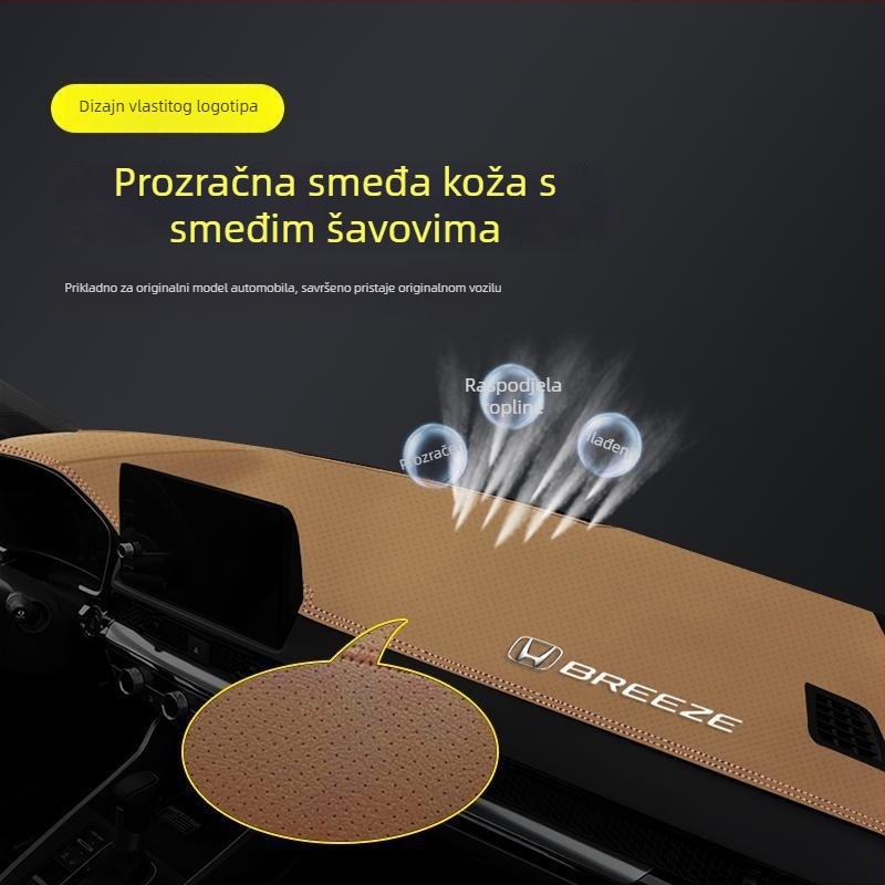 Mat za ploču instrumenata za Honda Haoying 2024 — geometrijski uzorak, tiskani logotip, toplinska izolacija i sjenčanje