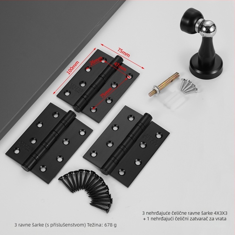 Brava za unutarnja drvena vrata – 58-dijelna podijeljena brava, aluminij, Tiannuo, moderni minimalistički stil