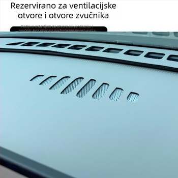 Mat za ploču s instrument ploče Xiaopeng MONA M03, velur koža, zaštita od sunca i toplinska izolacija, geometrijski uzorak, tiskani logo