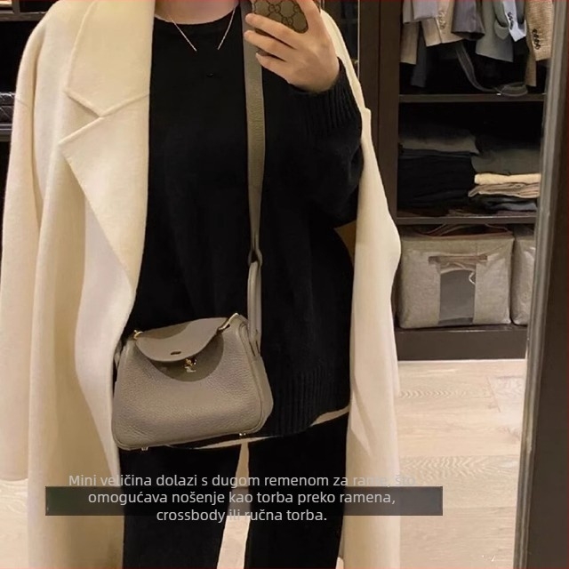 Mini Lindy Doctor torba od prave kože | Dvostruka goveda koža, Unutarnja podstava od govedje kože, Otvaranje uz zip i kopču, Unutarnji pretinac sa zatvaračem na zip